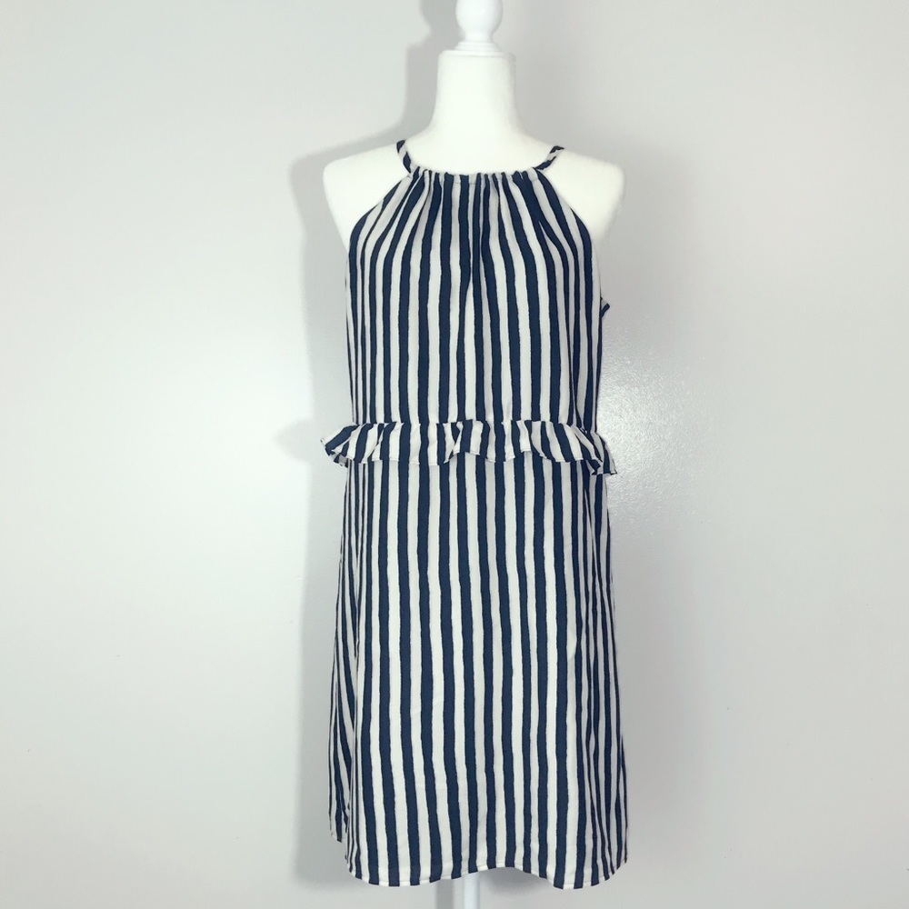 LOFT Striped Peplum Dress